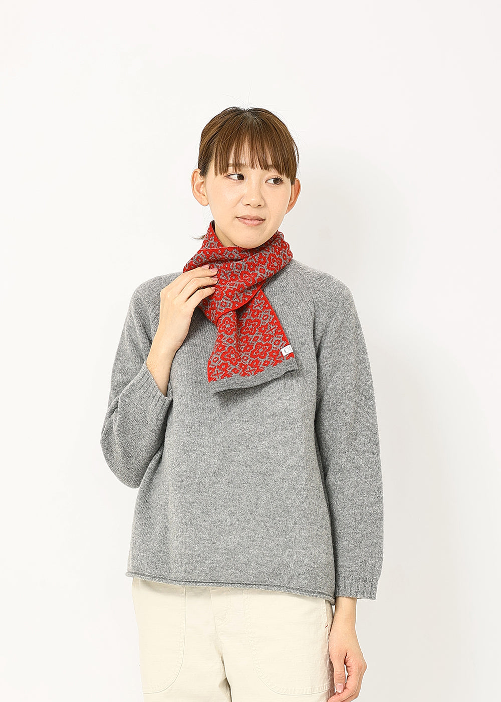 レッド × グレー model:170cm