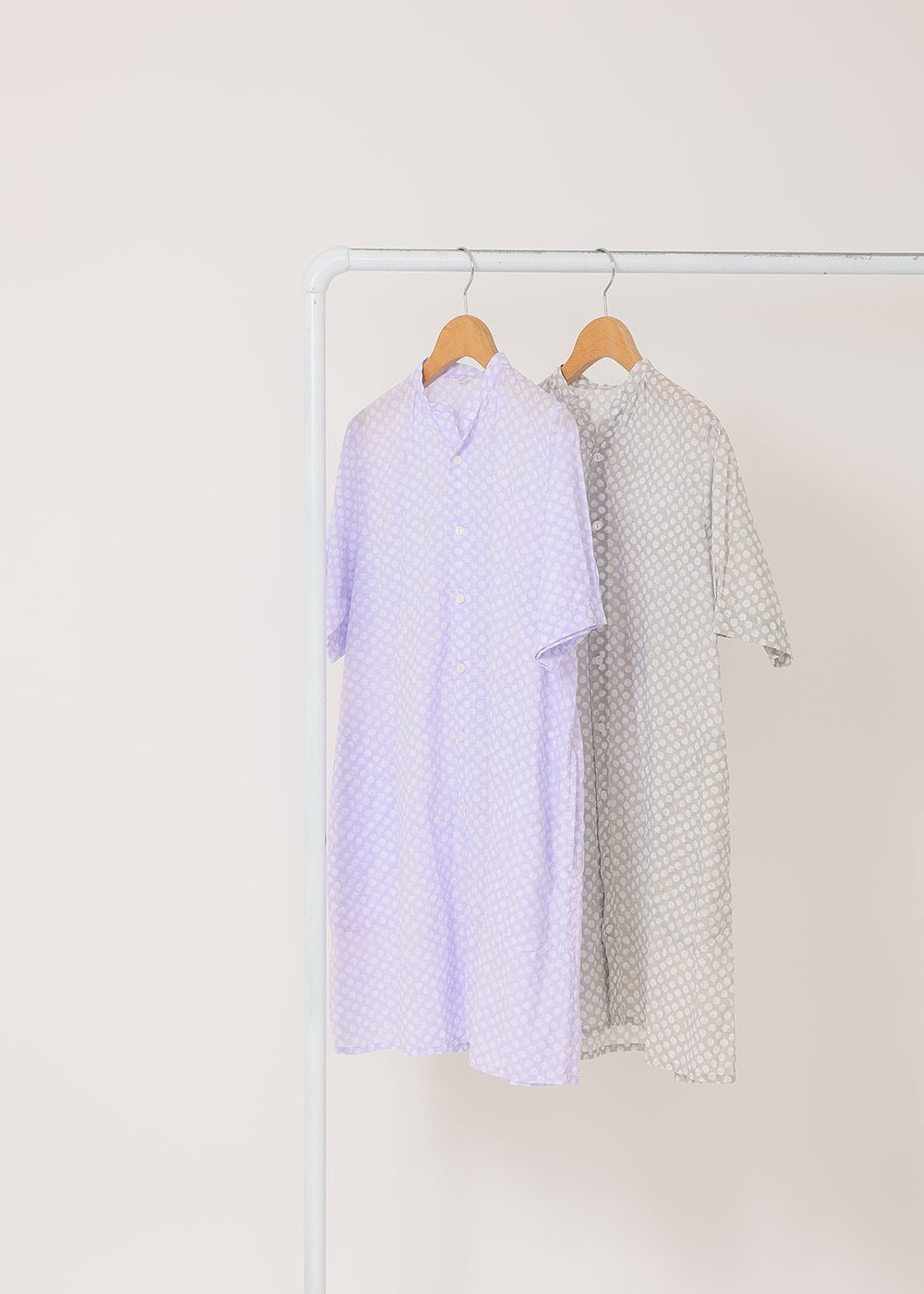 スラブdotロング半袖シャツ