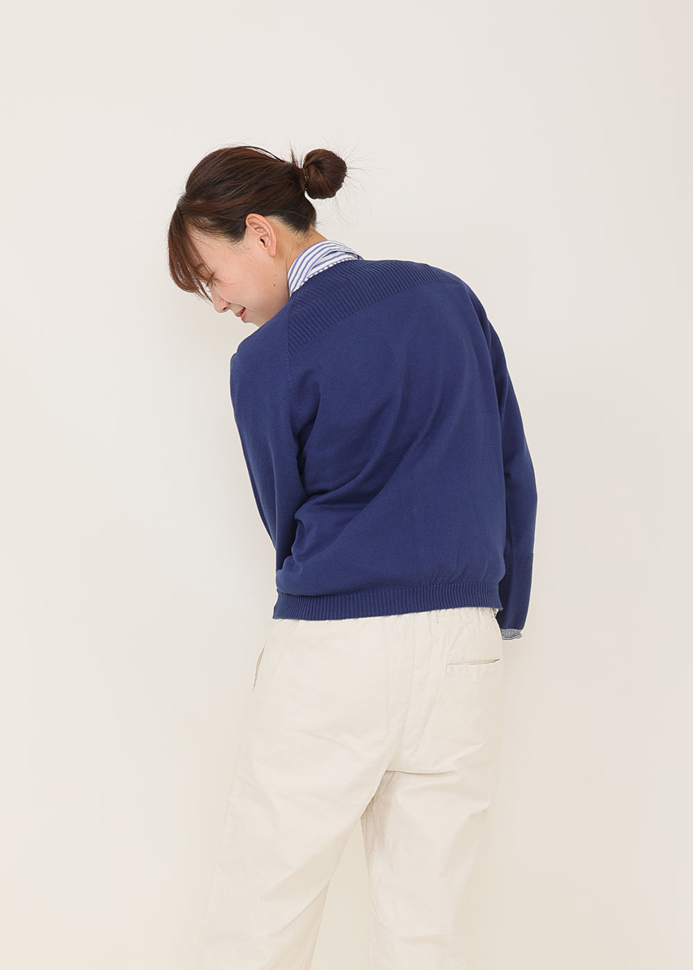 ネイビー×アイボリー model:170cm