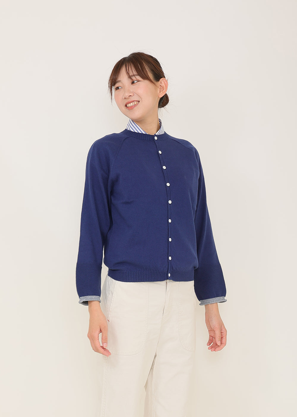 ネイビー×アイボリー model:170cm