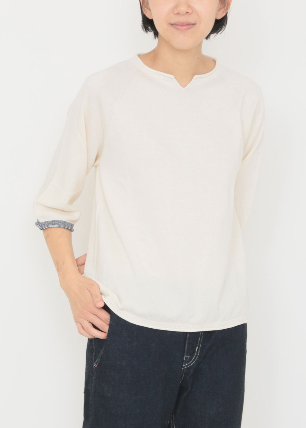 アイボリー×ネイビー model:170cm