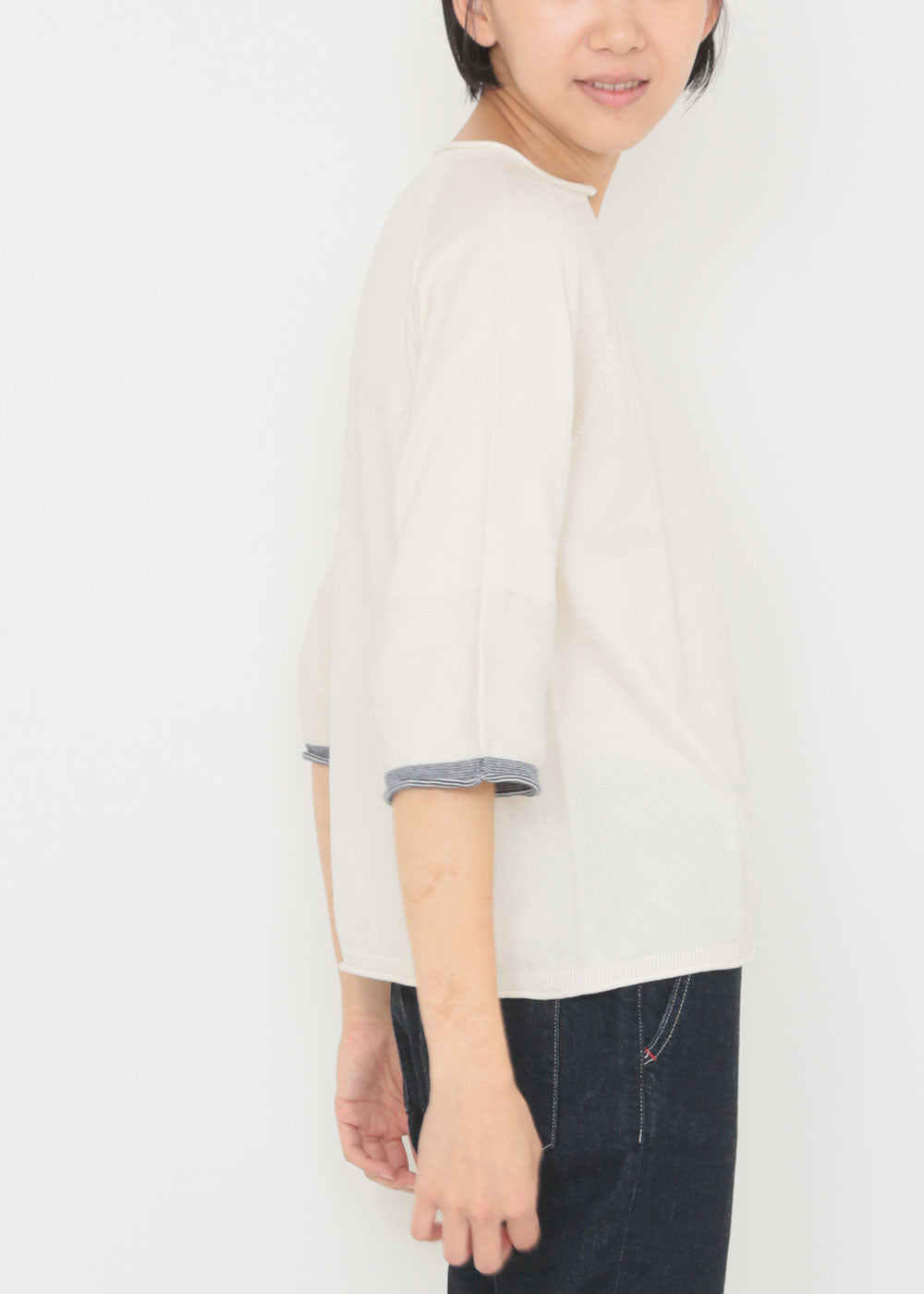 アイボリー×ネイビー model:170cm