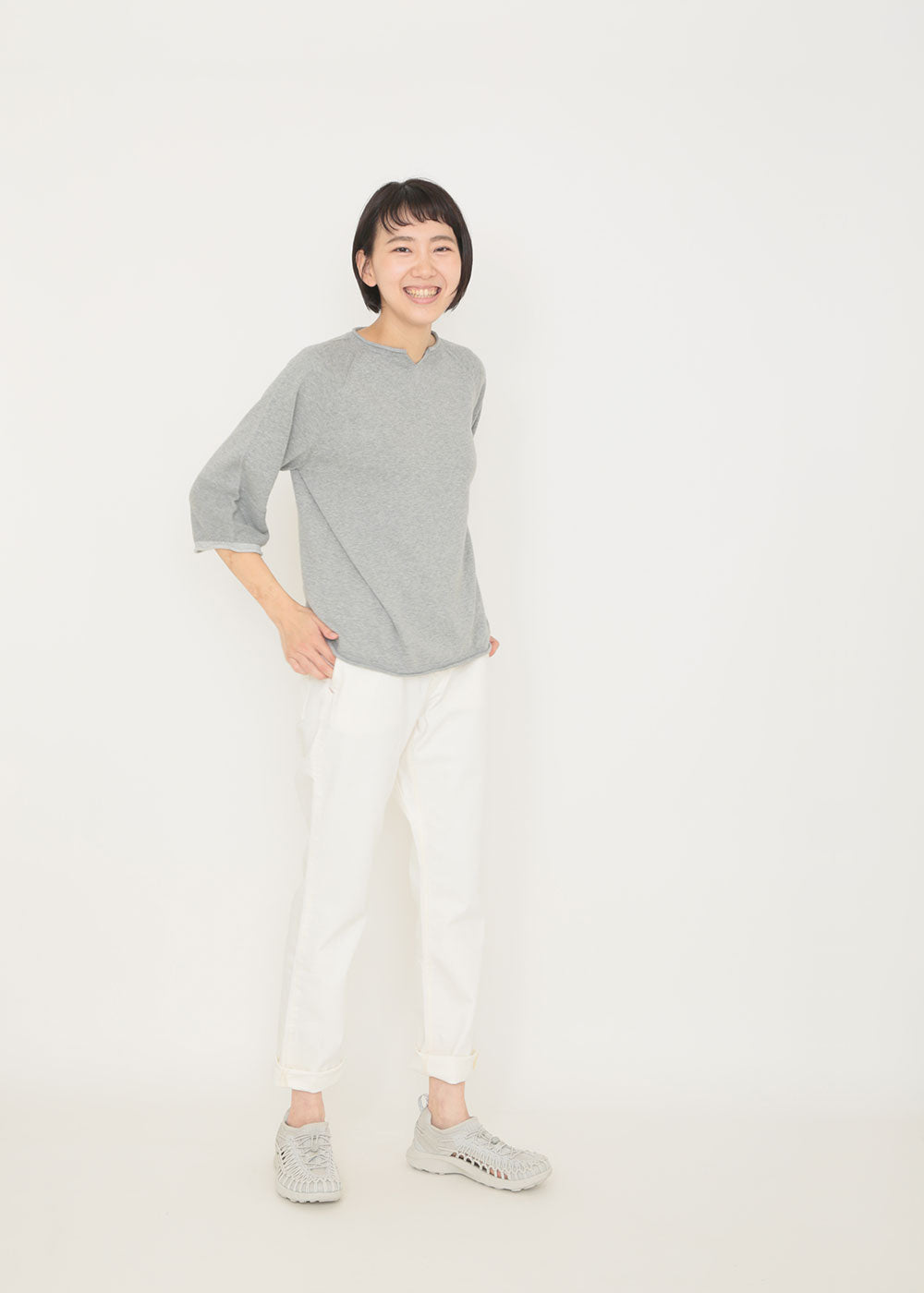 トップグレー×アイボリー model:170cm