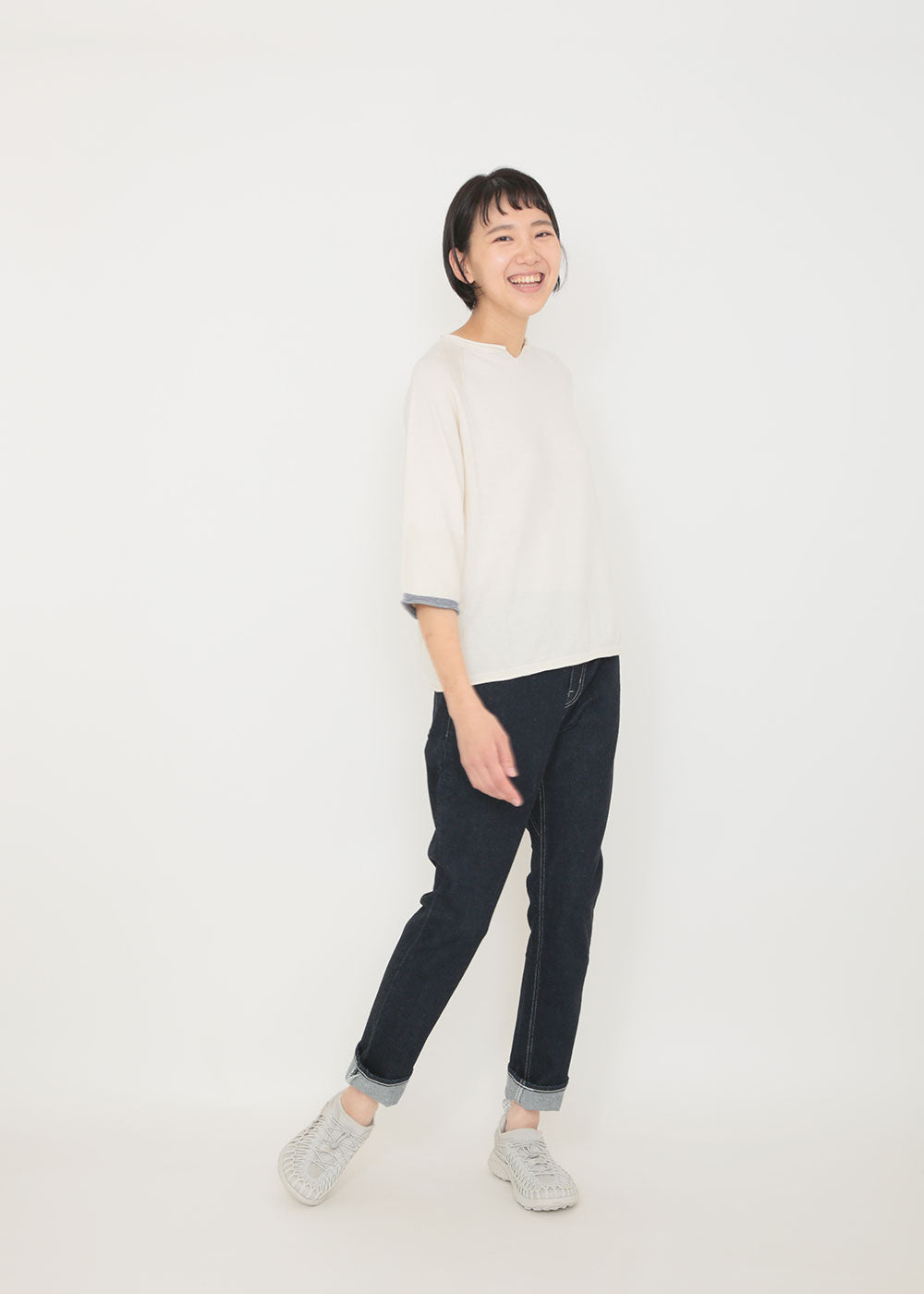 アイボリー×ネイビー model:170cm