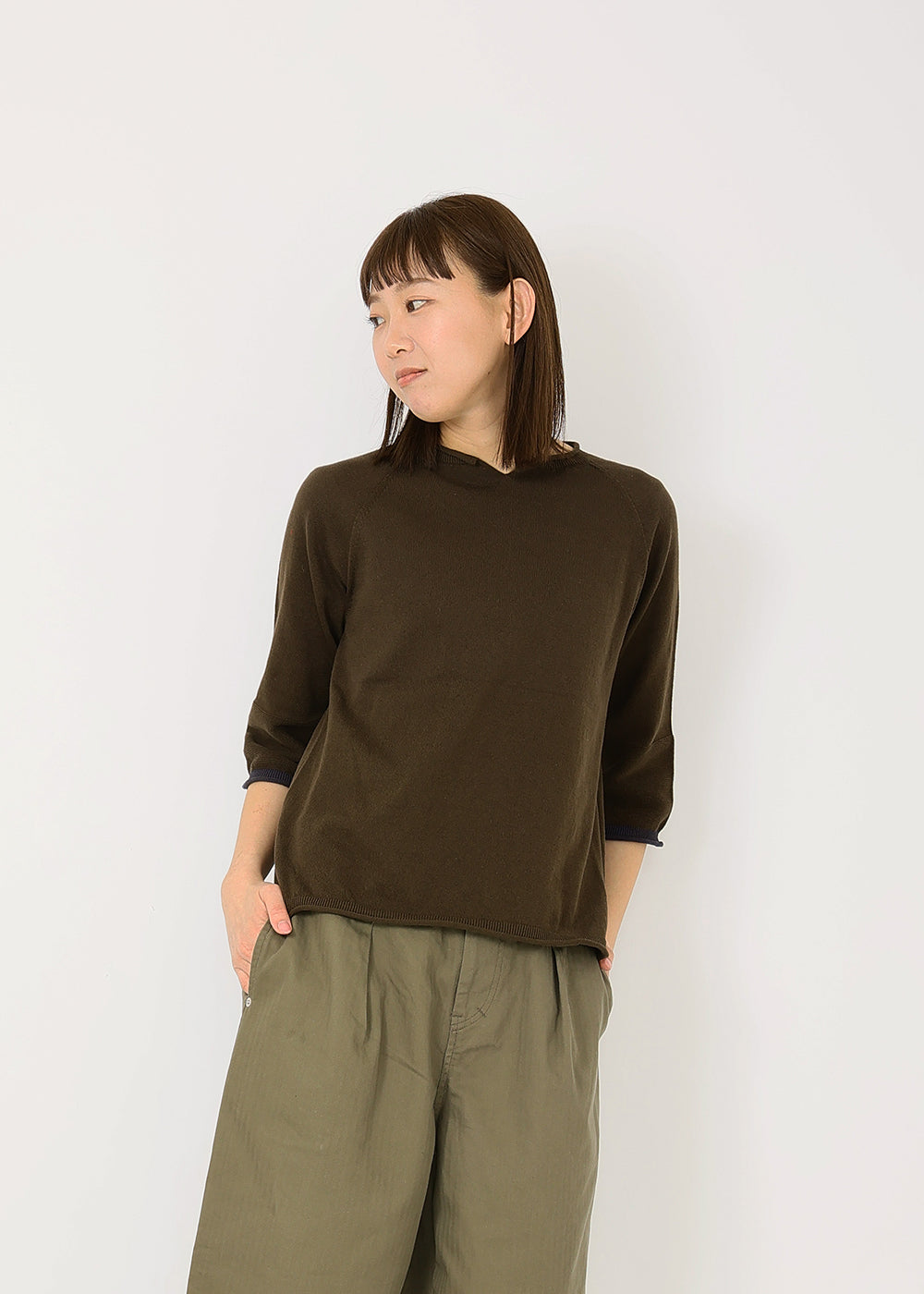 Dブラウン×ネイビー model:170cm
