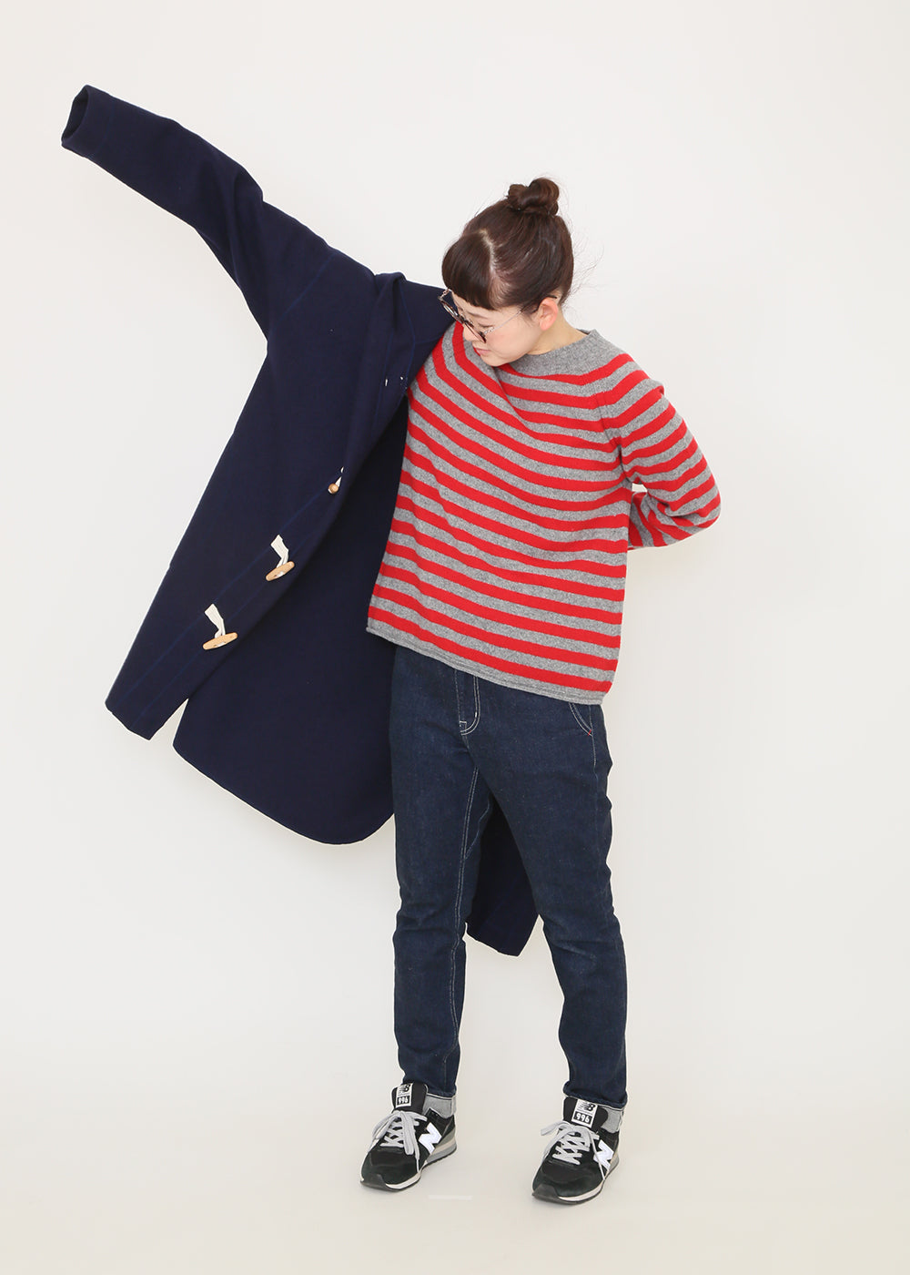 グレー×レッド model:162cm