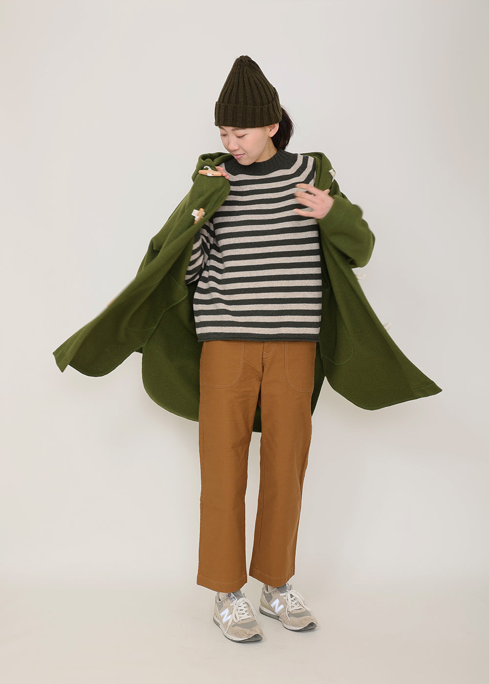 カーキ×ナチュラル model:170cm