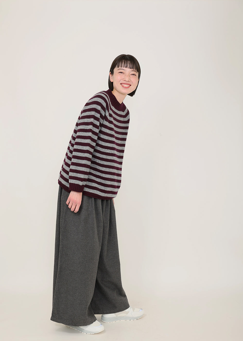 ボルドー×グレー model:164cm
