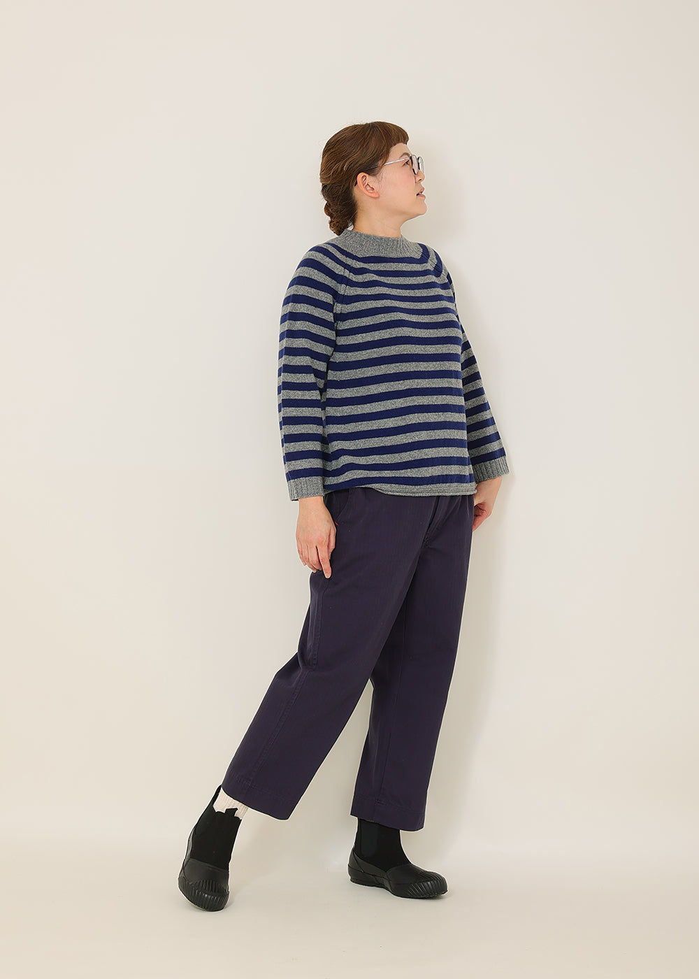 グレー×ダークブルー model:162cm