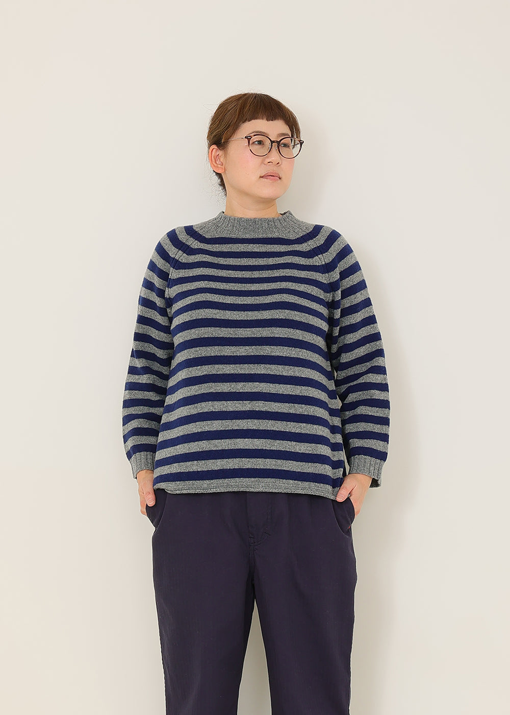 グレー×ダークブルー model:162cm
