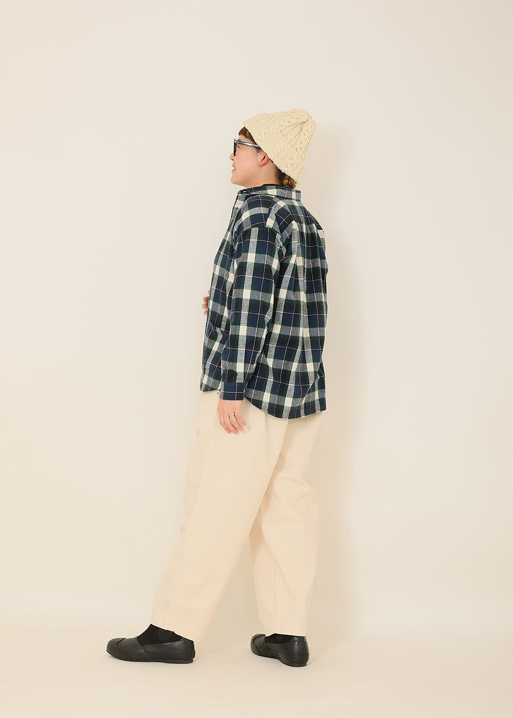 ネイビー×白タータン model:162cm