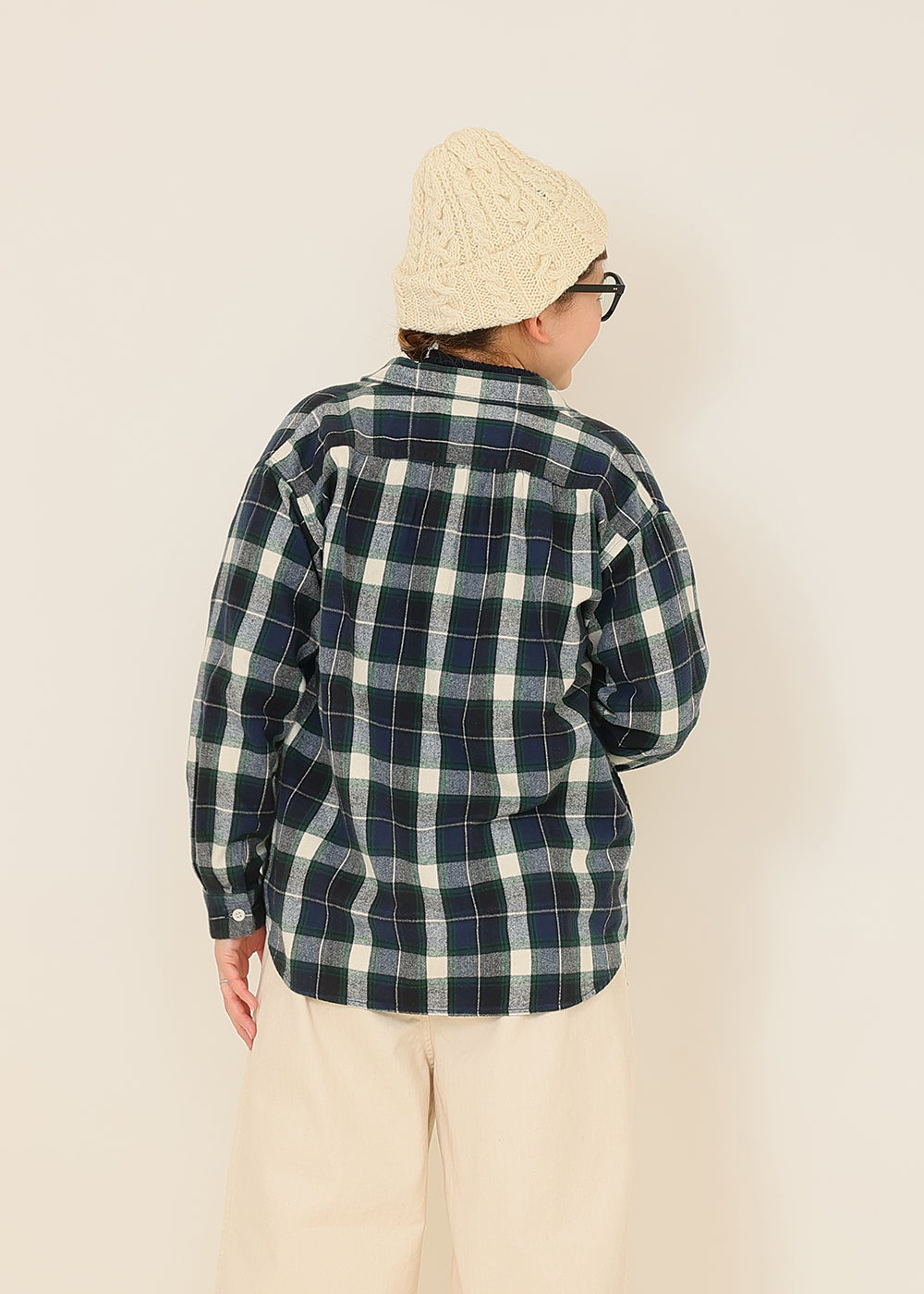 ネイビー×白タータン model:162cm