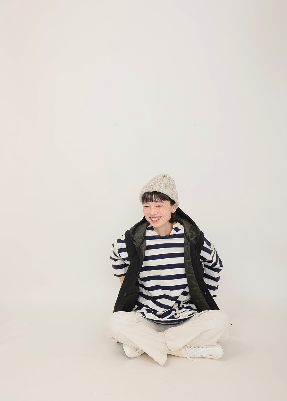 生成×ネイビー model:164cm