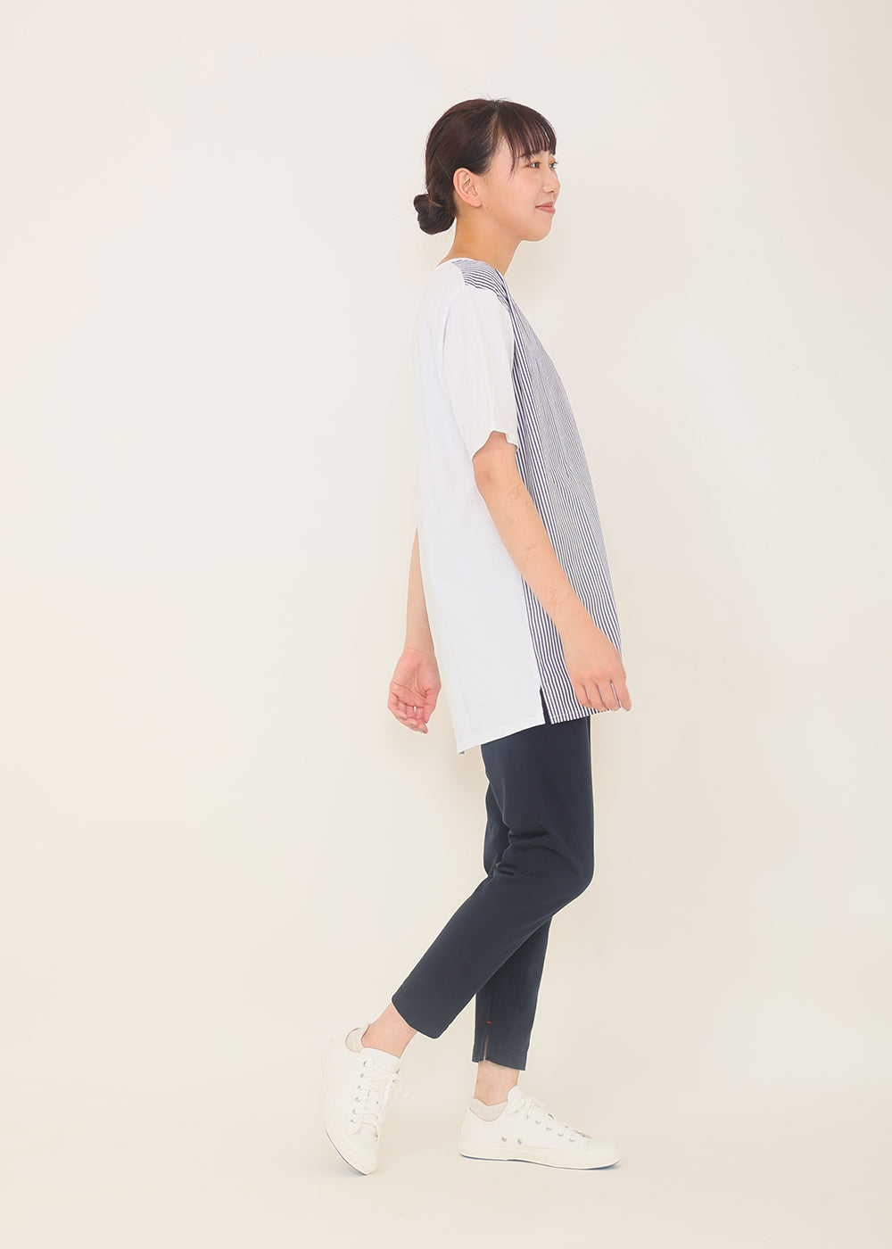 白×ネイビーストライプ model:170cm