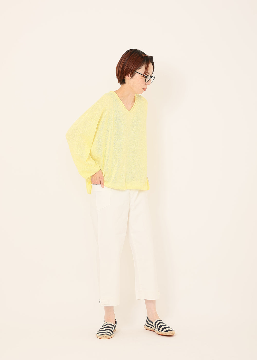 TSUMUGI V-neck pullover
