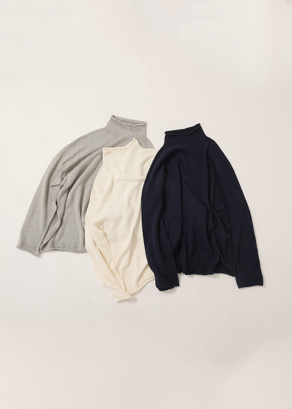 Silk cotton turtleneck