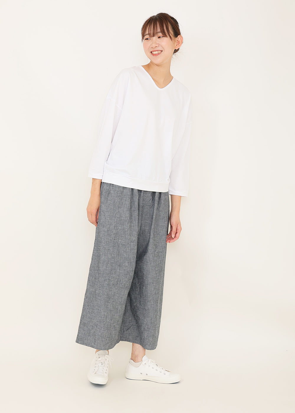 ネイビーシャンブレー model:170cm