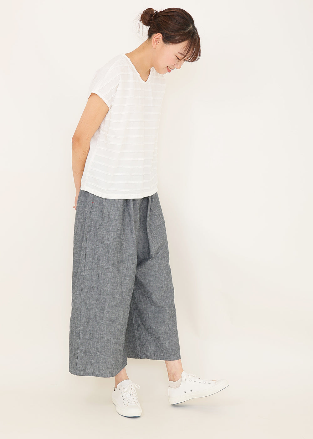 ネイビーシャンブレー model:170cm