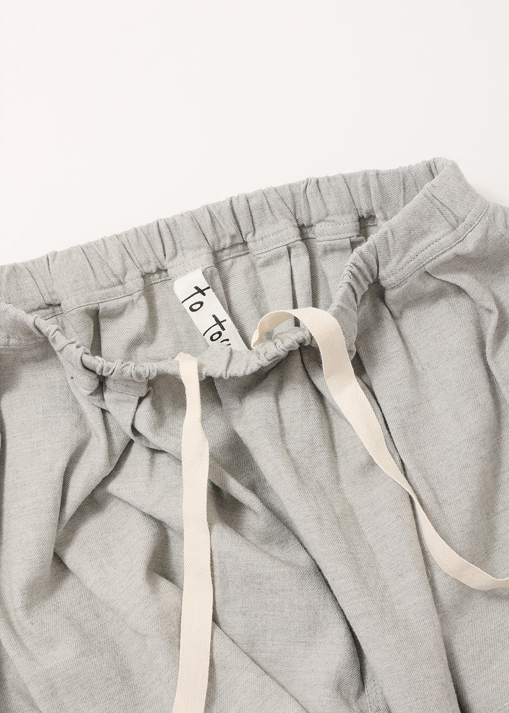 Cotton linen wool brushed twill pleated pants