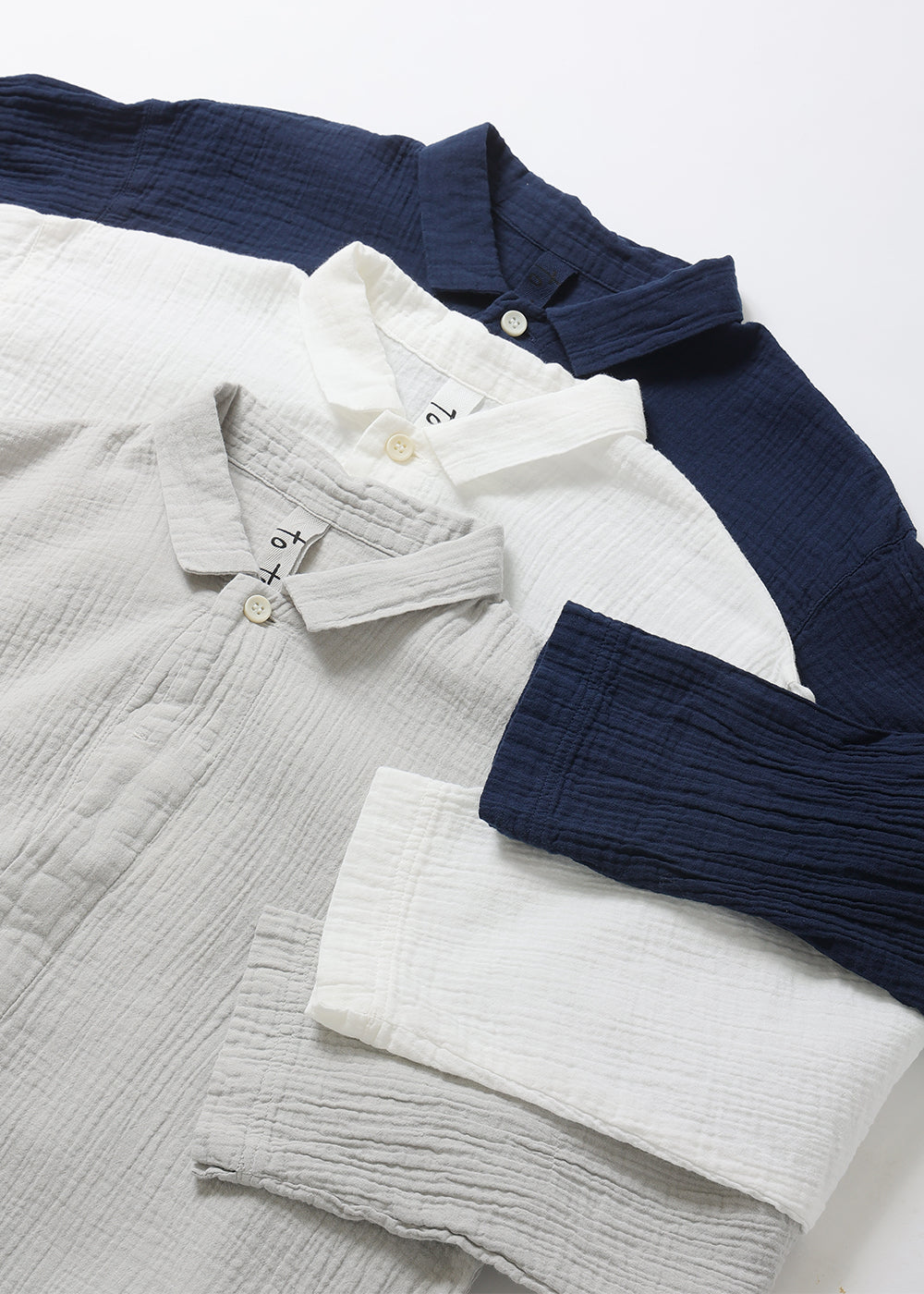 Wガーゼロングシャツ