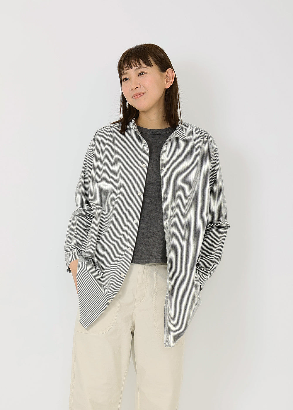白×黒ストライプ model:170cm