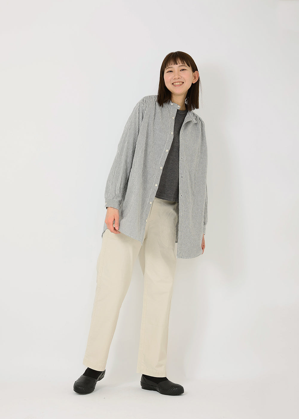 白×黒ストライプ model:170cm