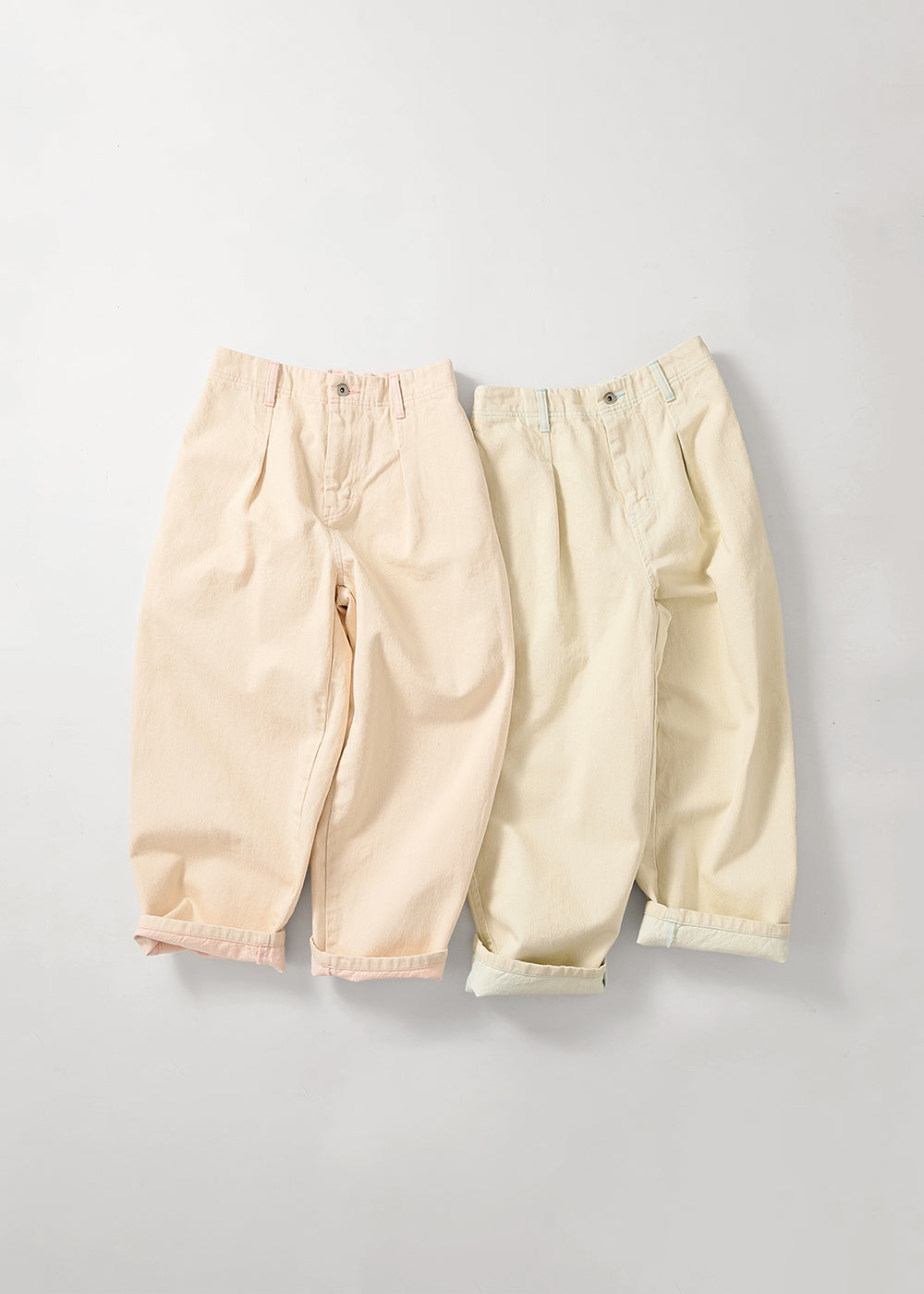 2トーンデニムタックパンツ