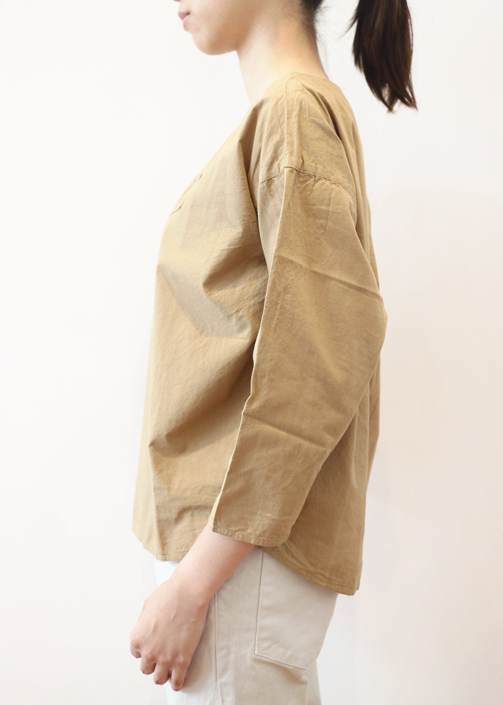 Cotton cloth boat neck P/O
