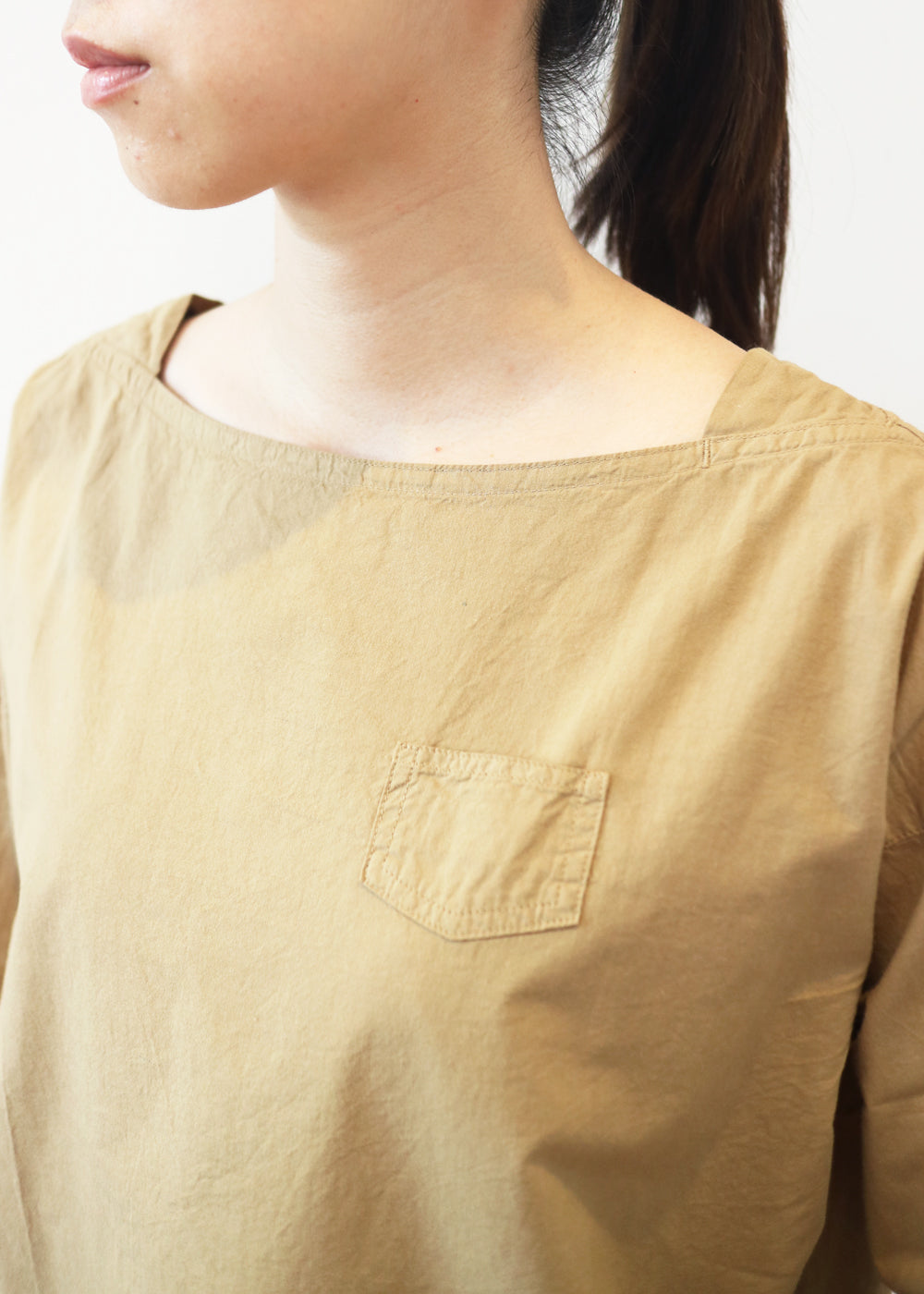 Cotton cloth boat neck P/O