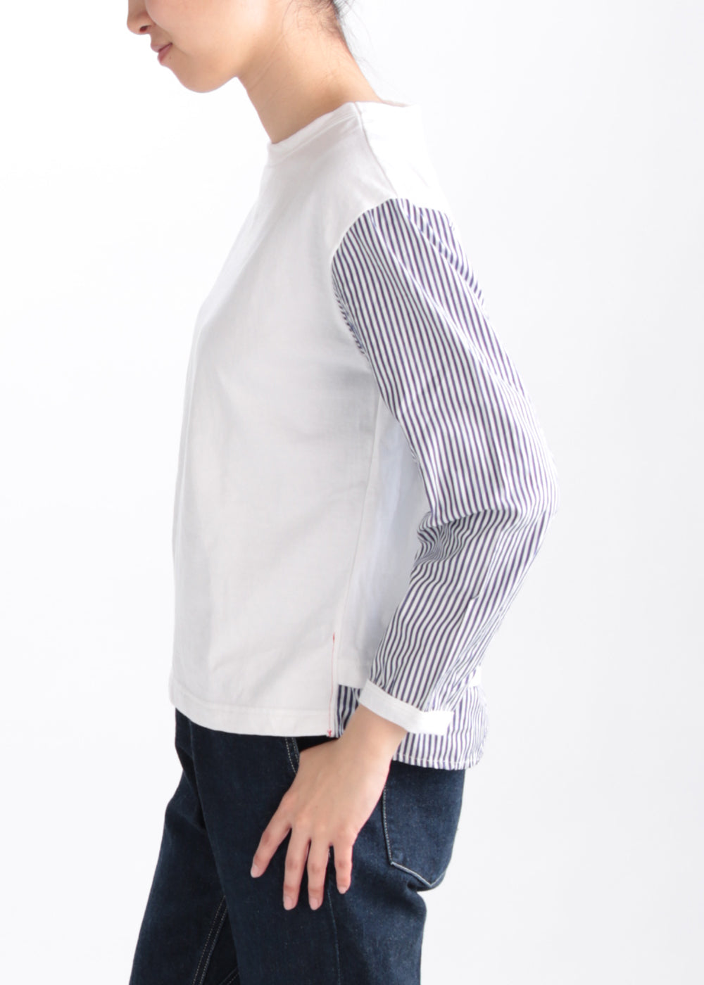 白×ストライプ model:164cm