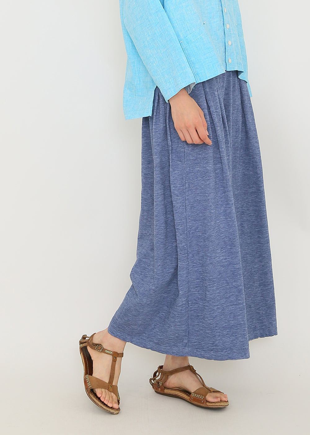 Vintage slub pleated pants