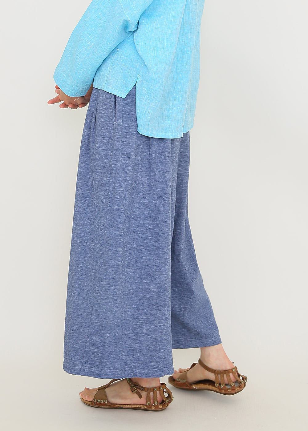 Vintage slub pleated pants