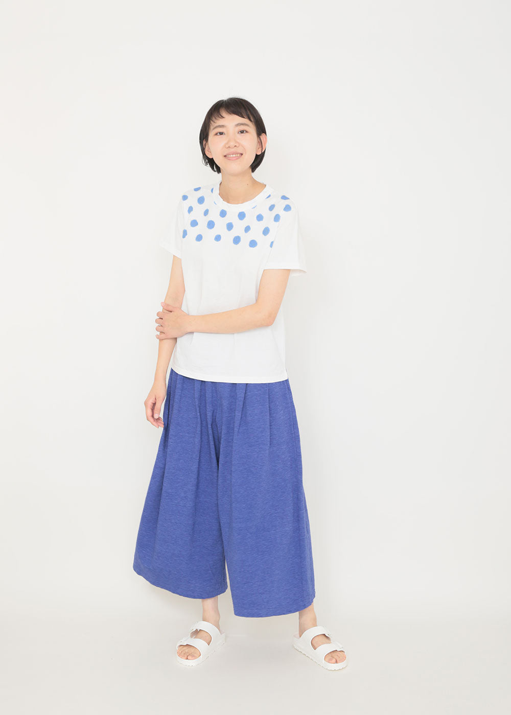 白 × サックス  size2着用　model：170cm