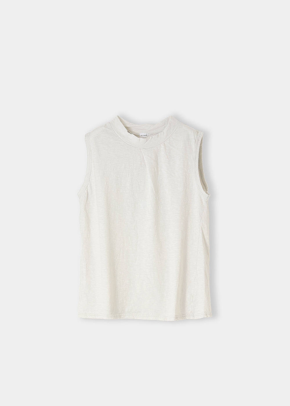 Slub Cotton Semi-Turtleneck T-Shirt