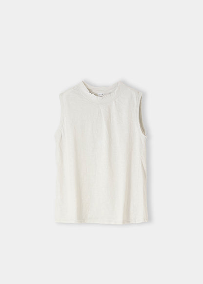 Slub Cotton Semi-Turtleneck T-Shirt