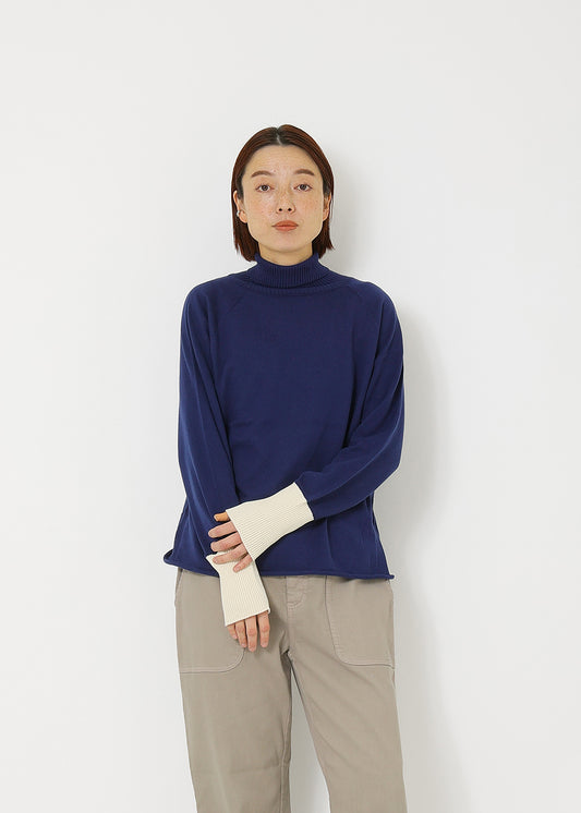ネイビー×アイボリー　model：164cm