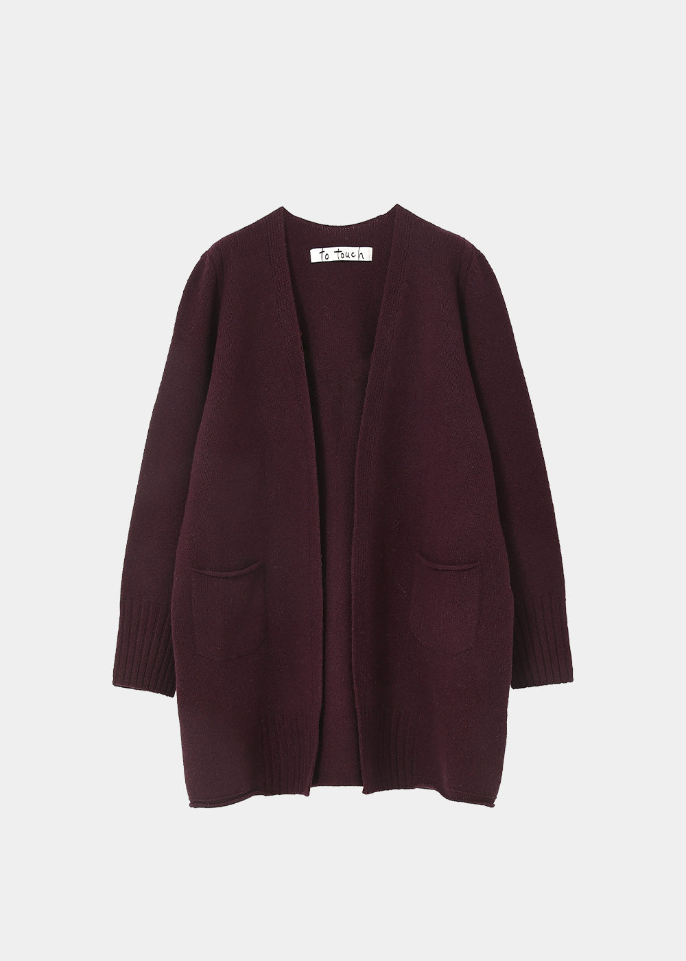 ソフトウールノーカラーロングカーディガン│to touch