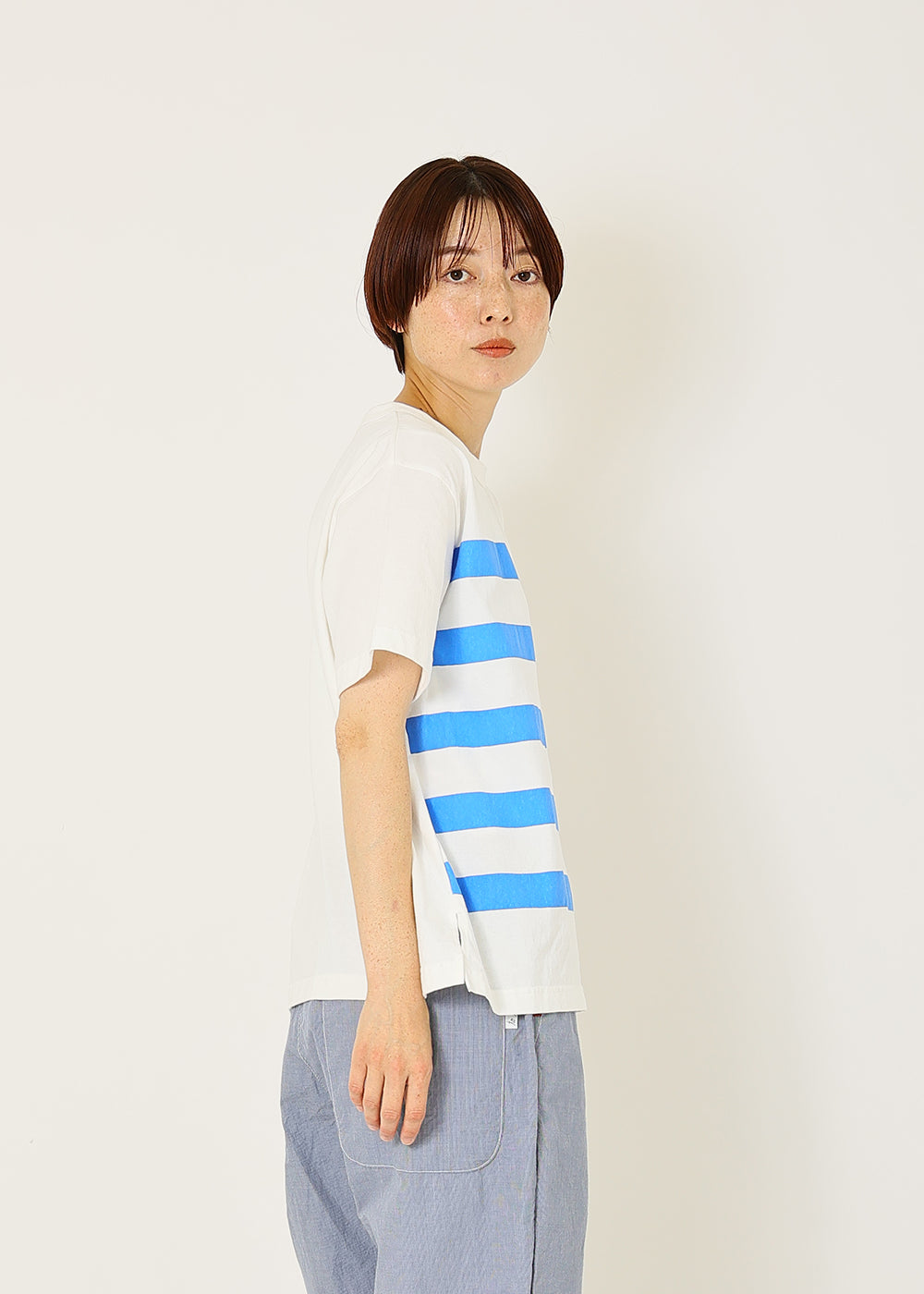 白×スカイブルー　model：164cm