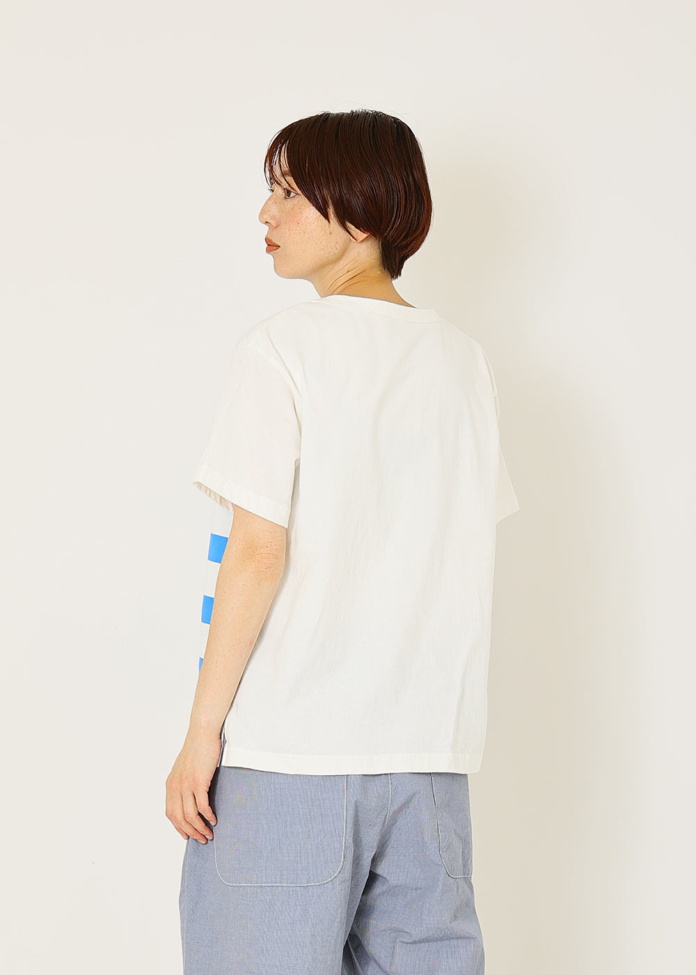 白×スカイブルー　model：164cm