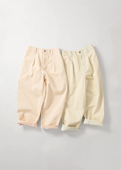 2トーンデニムタックパンツ