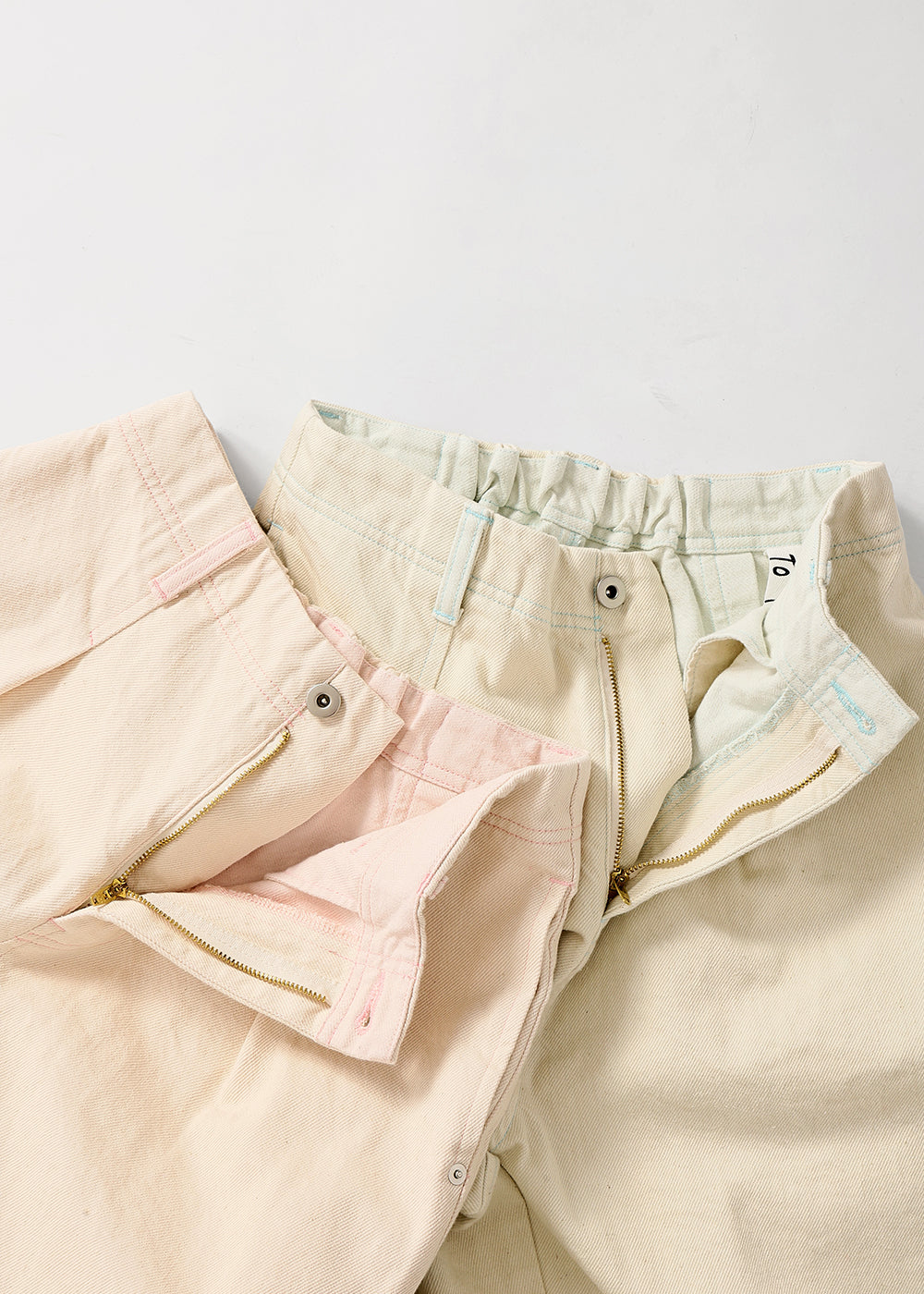 2トーンデニムタックパンツ