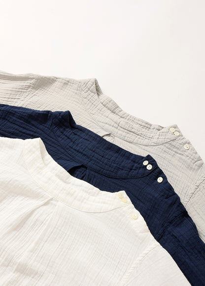 Wガーゼ ラウンドネック