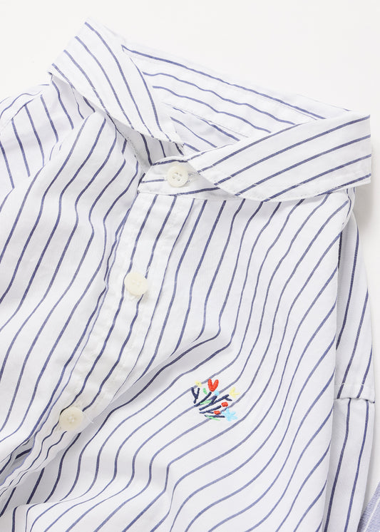  白×ネイビーストライプ 