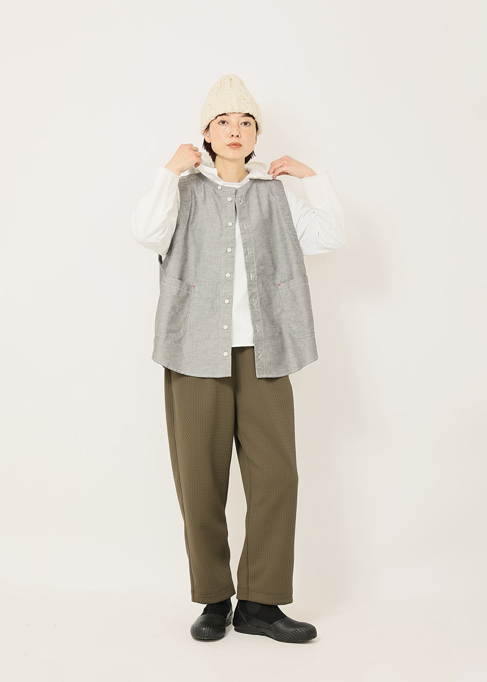 ブラックシャンブレー　model：164cm